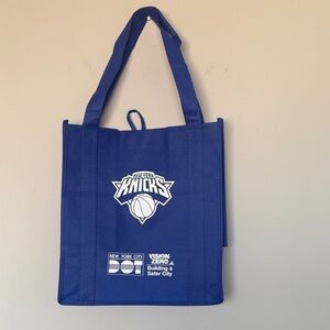 NY Knicks Tote Bag MSG Giveaway NYC DOT Vision Zero Reusable Shopping Tote Blue
